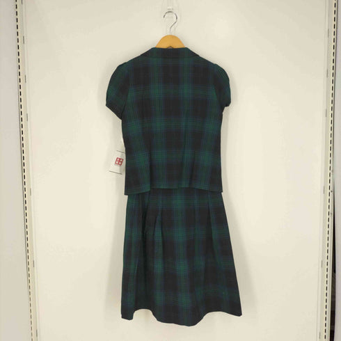 ヨークランド YORKLAND タータンチェック ワッフルシャツ フレアスカート  セットアップ レディース  11AR